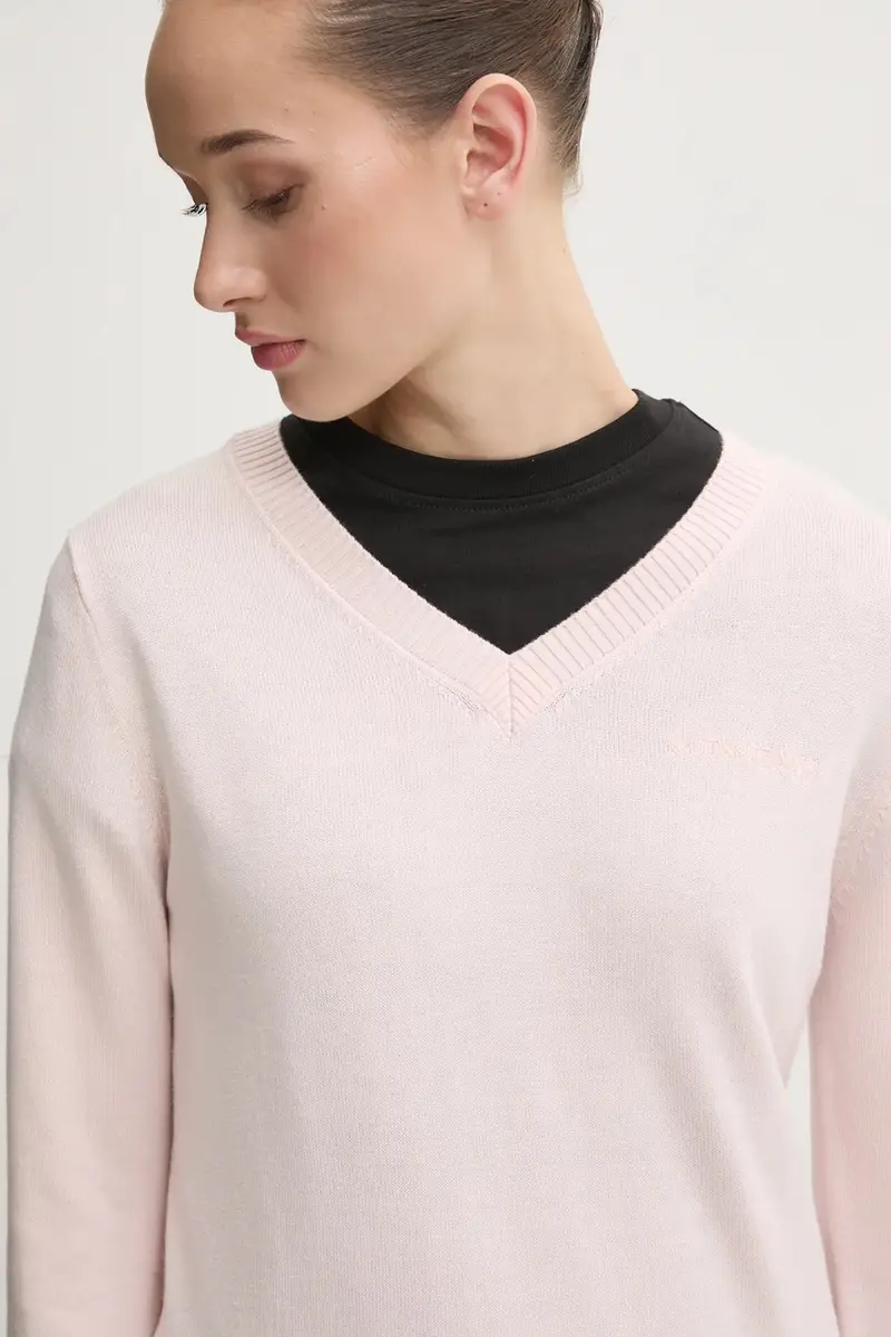maglione con aggiunta di seta colore rosa W4BR84 Z3HO2 miniatura 4