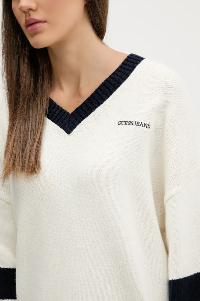 maglione con lana colore beige W5BR10 Z0561 miniatura 5