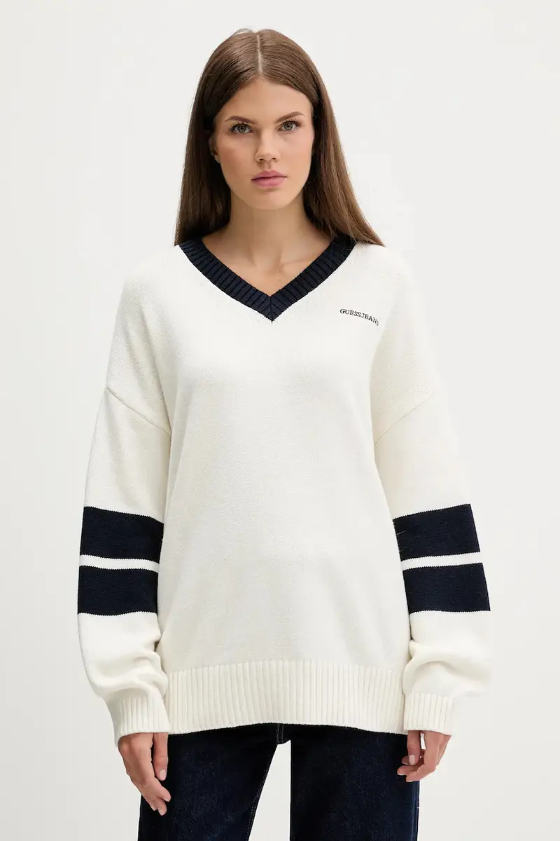 maglione con lana colore beige W5BR10 Z0561