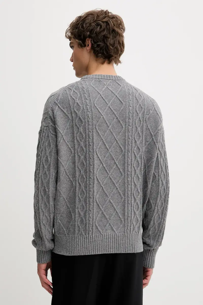 maglione con lana colore grigio M5BR04 Z0561 miniatura 3