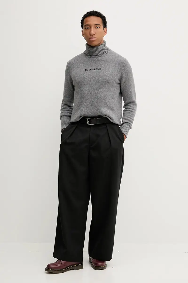 maglione con lana colore grigio M5BR58 Z0561 miniatura 2