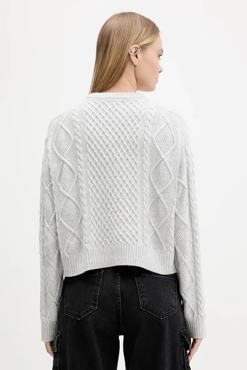 maglione con lana colore grigio W5BR09 Z0561 miniatura 3