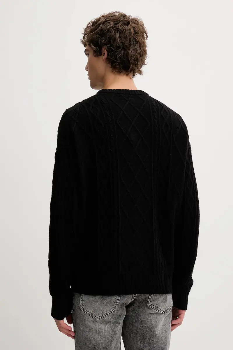 maglione con lana colore nero M5BR04 Z0561 miniatura 3