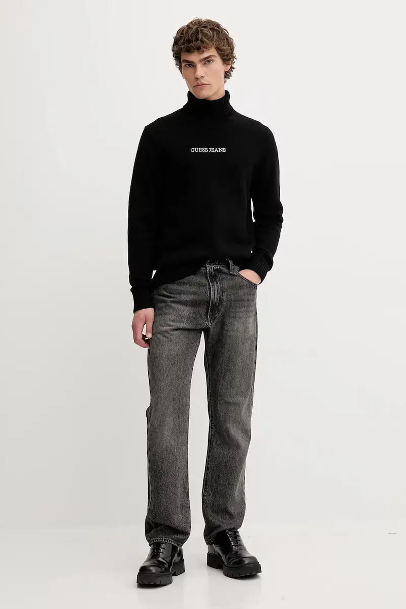 maglione con lana colore nero M5BR58 Z0561 miniatura 2