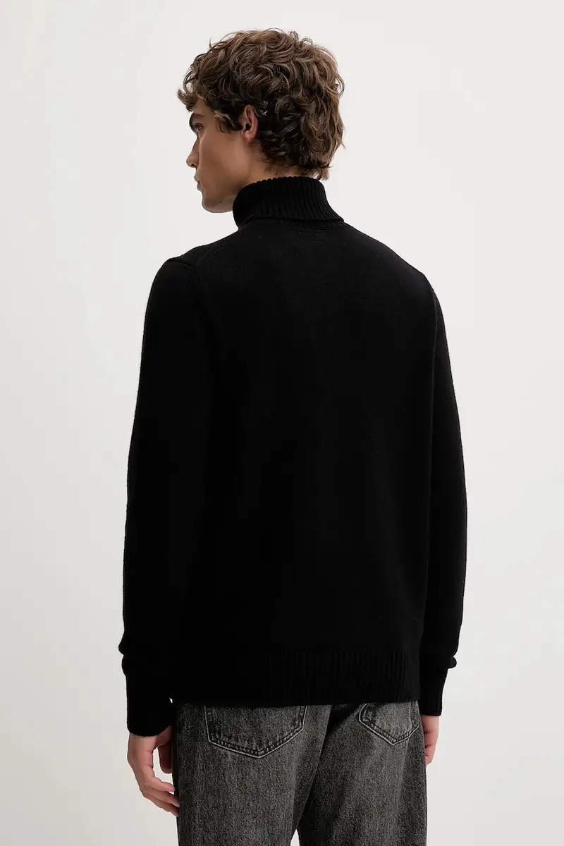 maglione con lana colore nero M5BR58 Z0561 miniatura 3