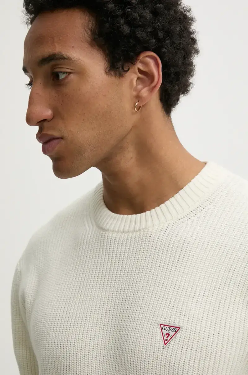 maglione in cotone colore beige M4BR30 Z3HM1 miniatura 4