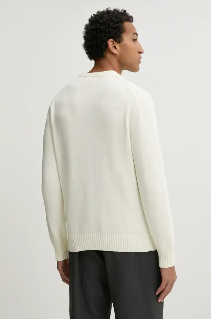 maglione in cotone colore beige M4BR31 Z3HM1 miniatura 3