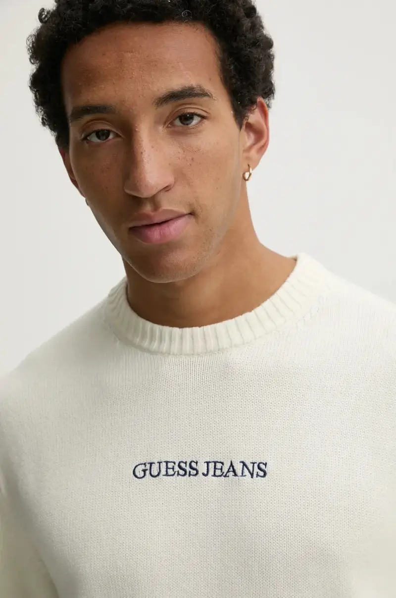 maglione in cotone colore beige M4BR31 Z3HM1 miniatura 5