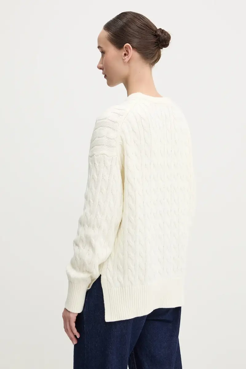 maglione in cotone colore beige W5RR48 Z3HM1 miniatura 3