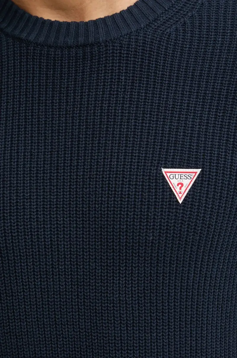 maglione in cotone colore blu navy M4BR30 Z3HM1 miniatura 5