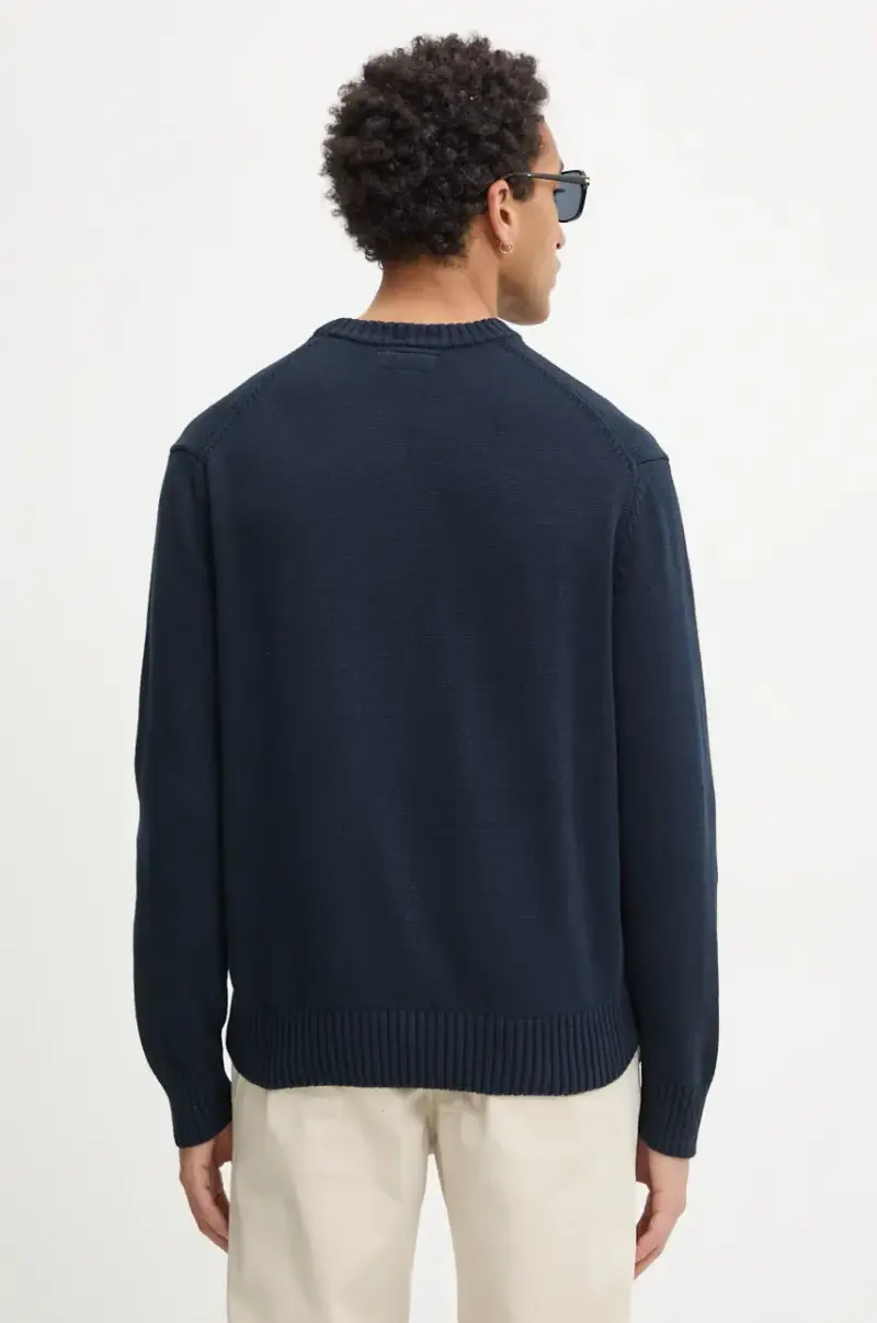 maglione in cotone colore blu navy M4BR32 Z3HM1 miniatura 3
