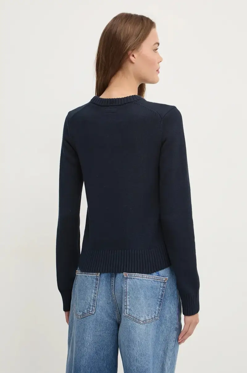 maglione in cotone colore blu navy W4BR10 Z3HM1 miniatura 3