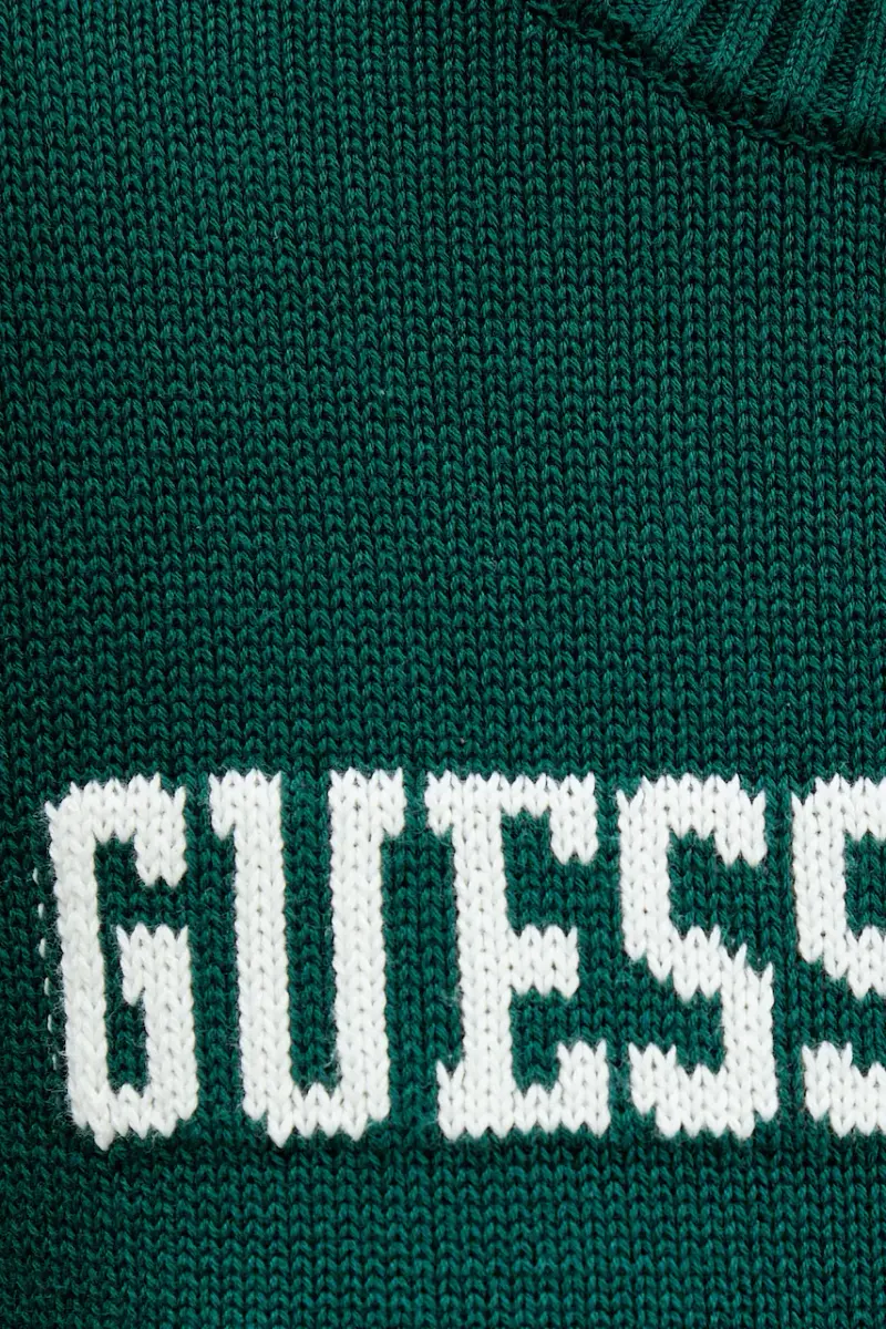 maglione in cotone colore blu navy W4BR10 Z3HM1 Verde miniatura 5