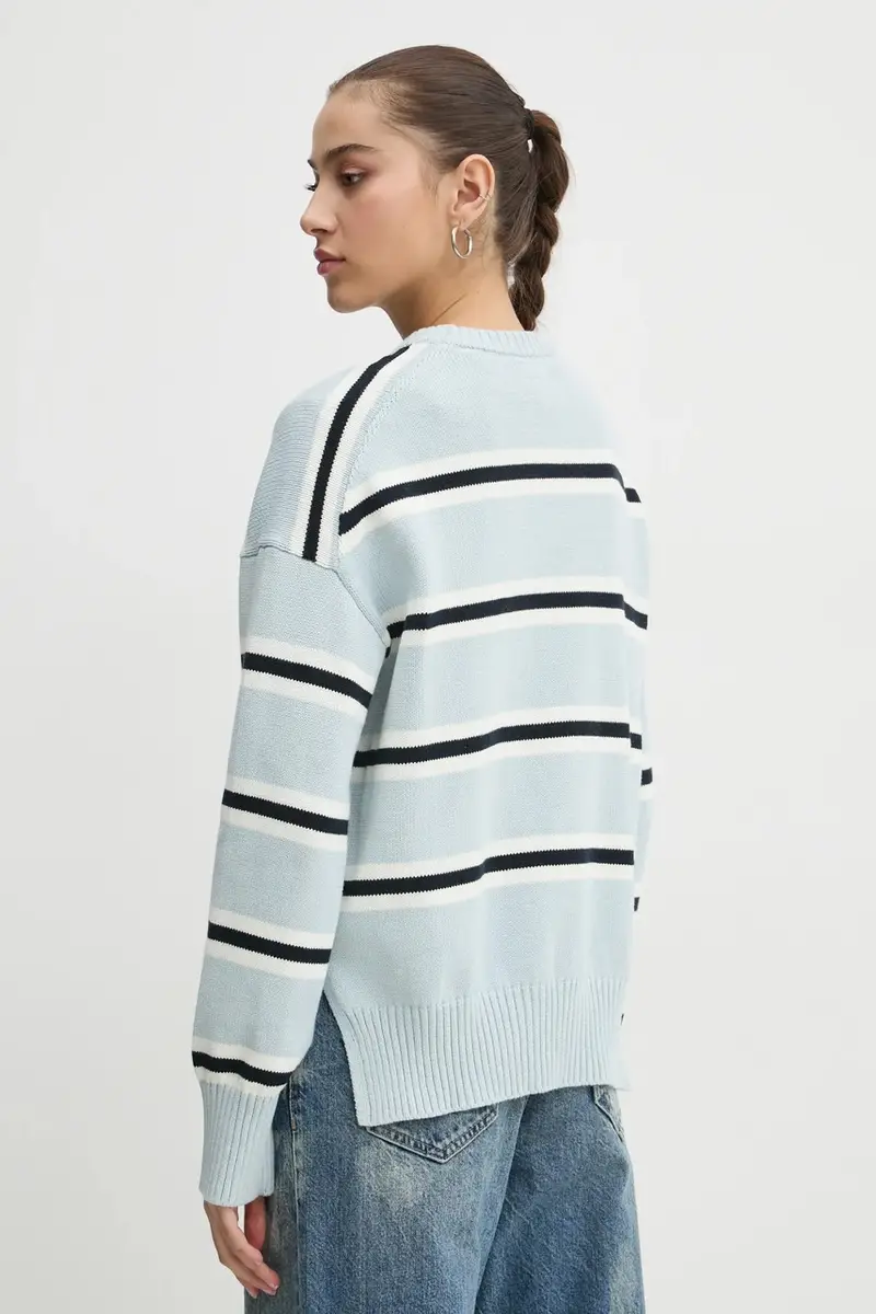 maglione in cotone colore blu W4BR09 Z3HM1 miniatura 3