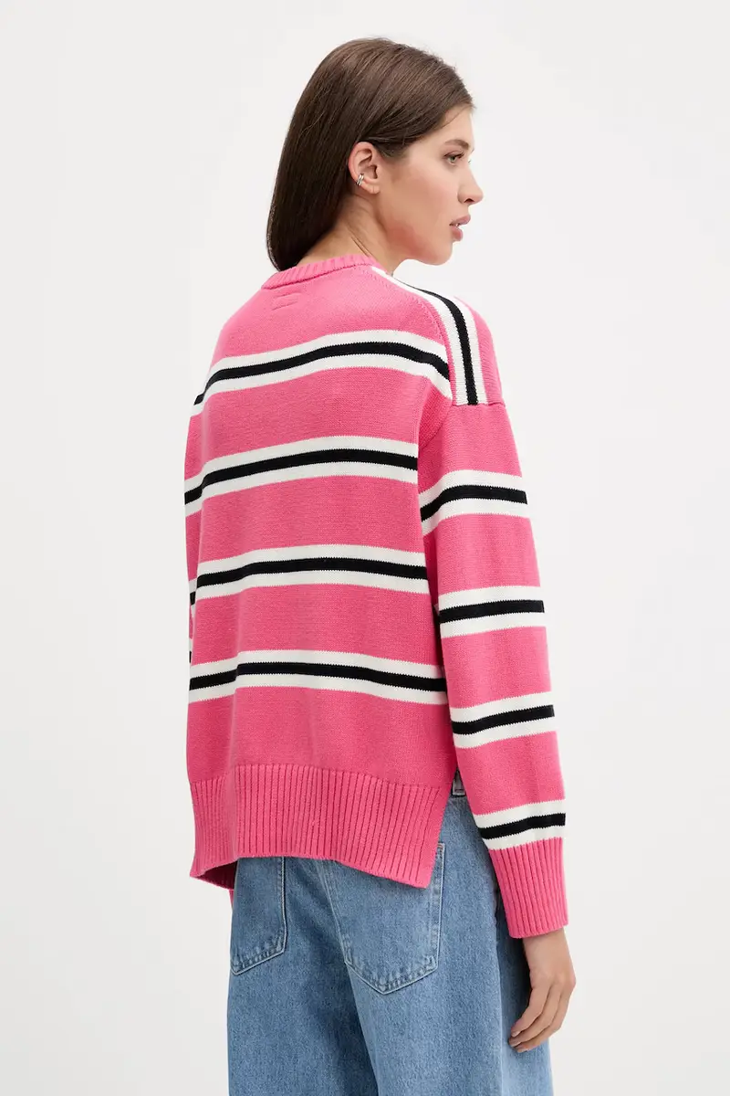 maglione in cotone colore blu W4BR09 Z3HM1 Rosa miniatura 3