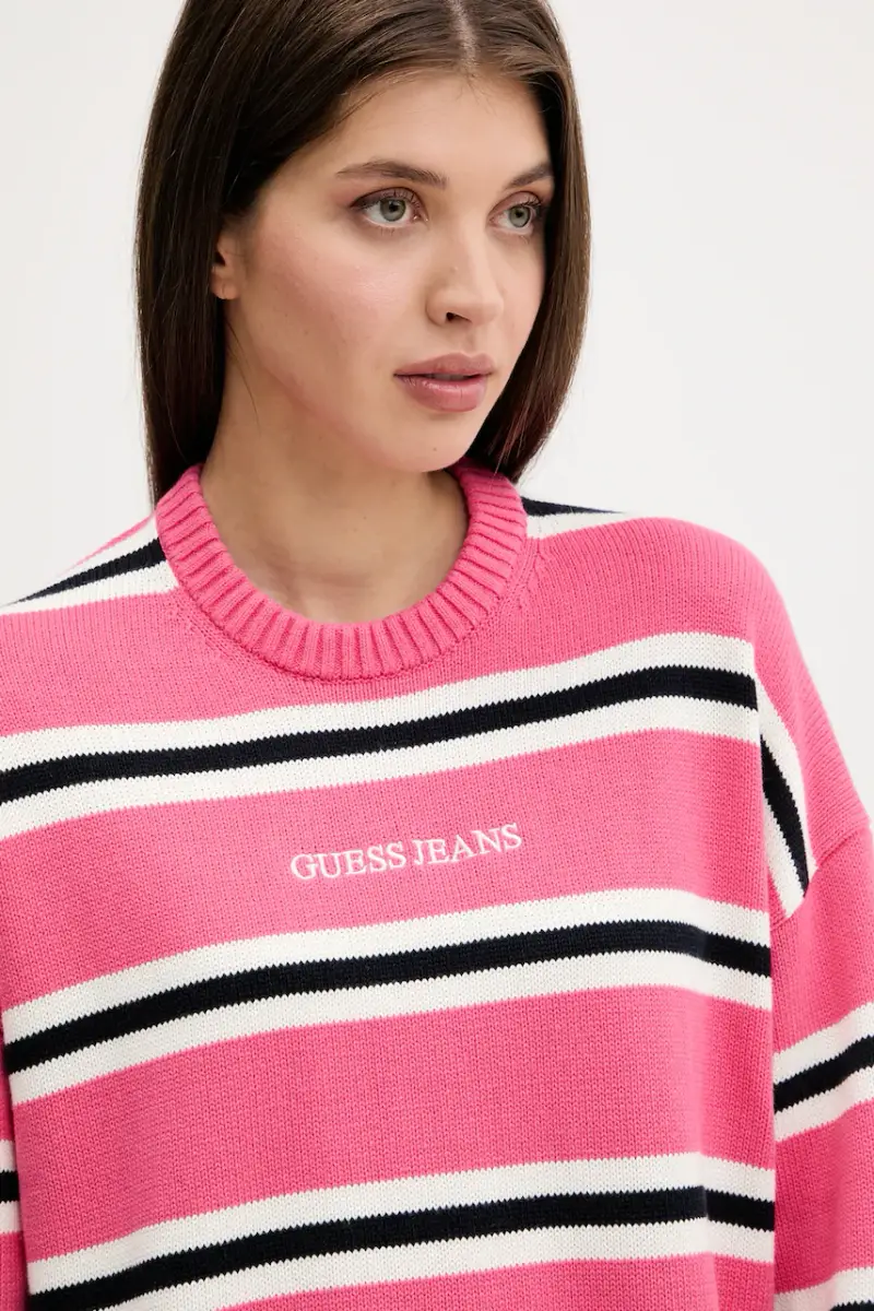 maglione in cotone colore blu W4BR09 Z3HM1 Rosa miniatura 4