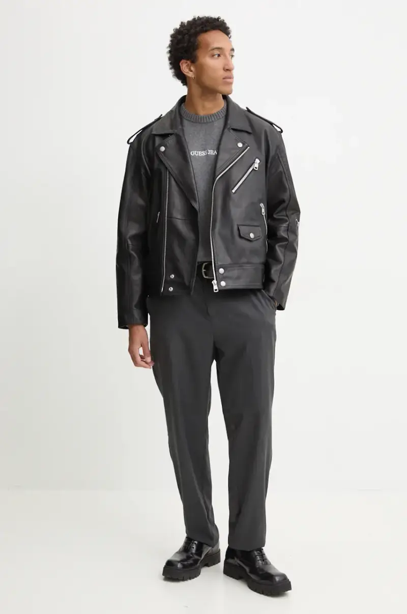 maglione in cotone colore grigio M4BR31 Z3HM1 miniatura 2