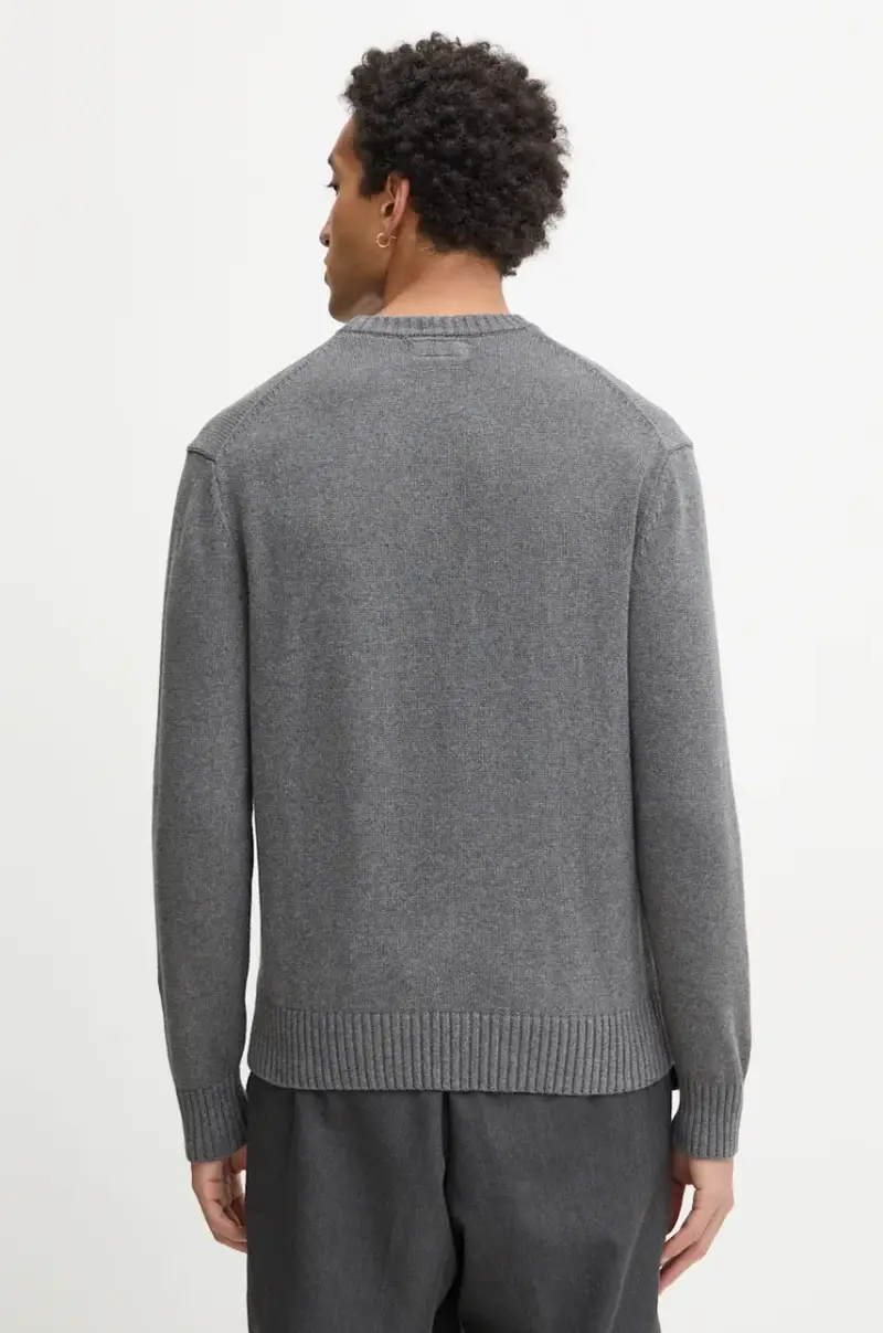 maglione in cotone colore grigio M4BR31 Z3HM1 miniatura 3