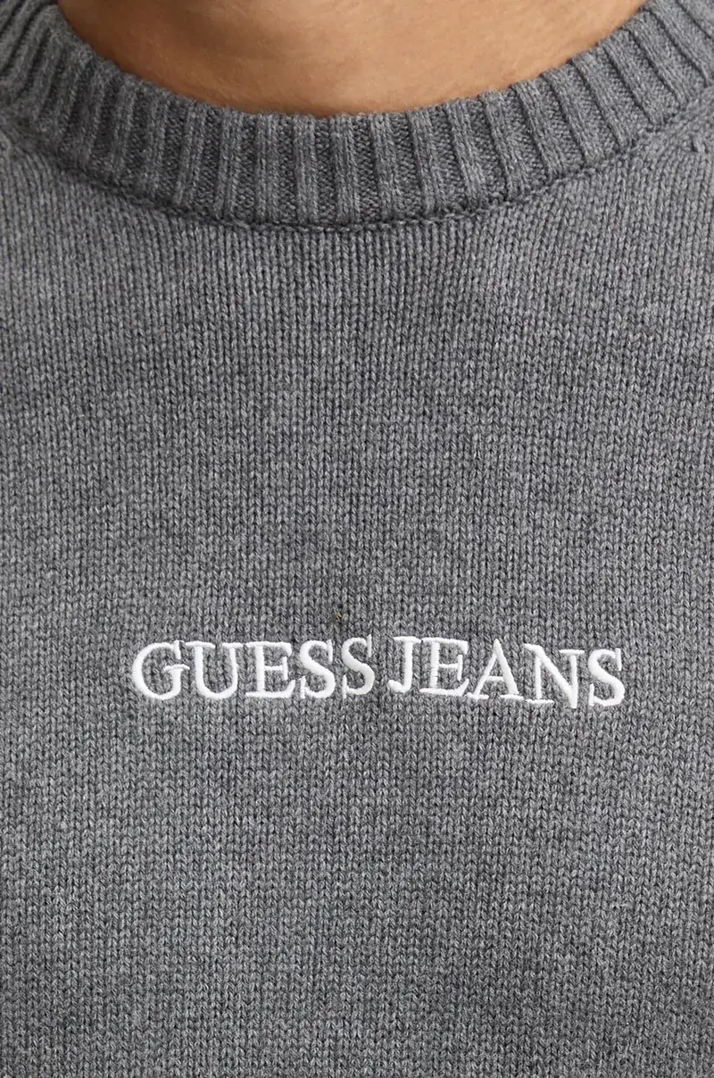 maglione in cotone colore grigio M4BR31 Z3HM1 miniatura 5