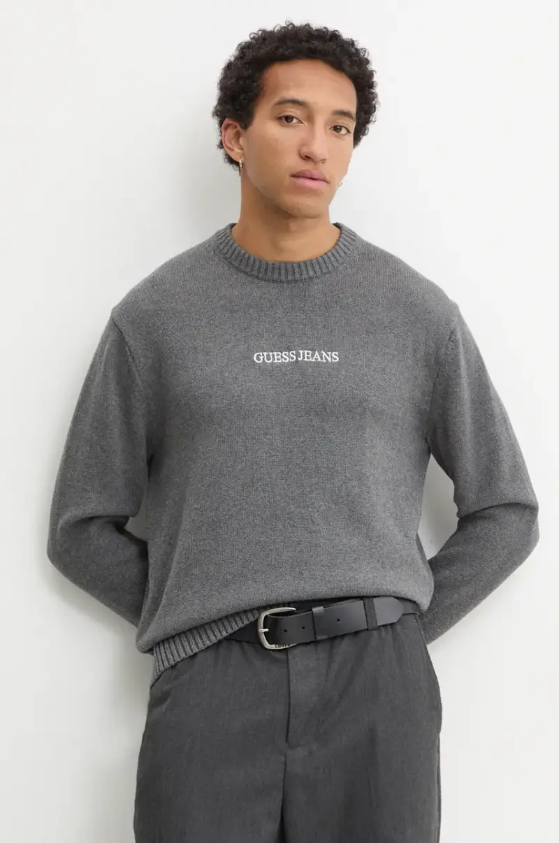 maglione in cotone colore grigio M4BR31 Z3HM1