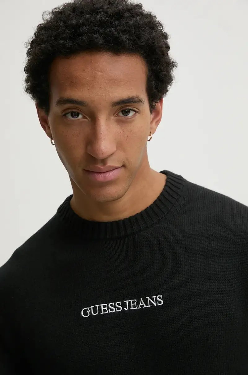 maglione in cotone colore nero M4BR31 Z3HM1 miniatura 4