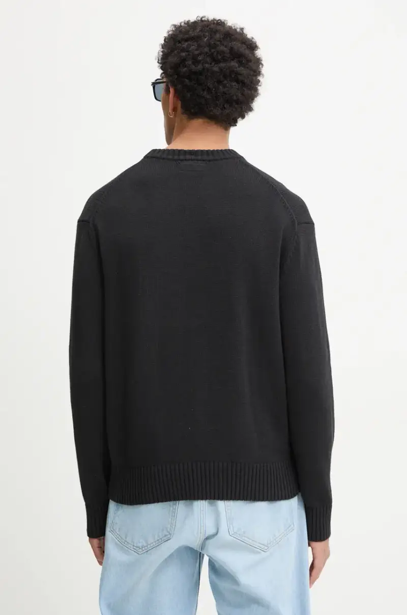 maglione in cotone colore nero M4BR32 Z3HM1 miniatura 3