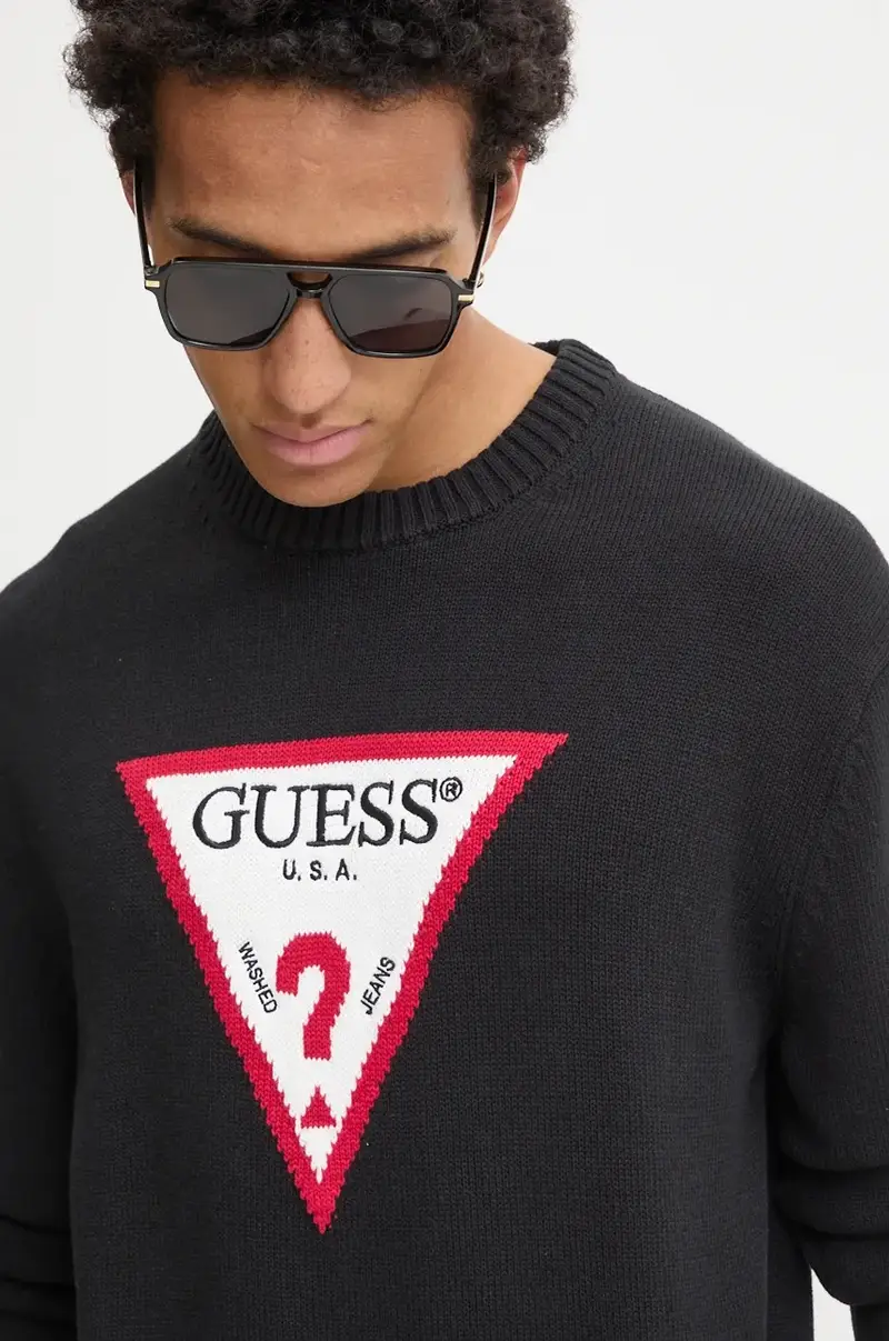 maglione in cotone colore nero M4BR32 Z3HM1 miniatura 4