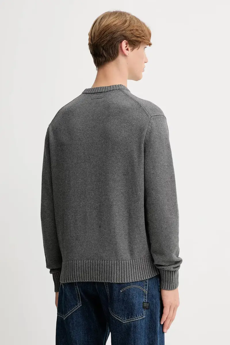 maglione in cotone colore nero M4BR32 Z3HM1 Grigio miniatura 3