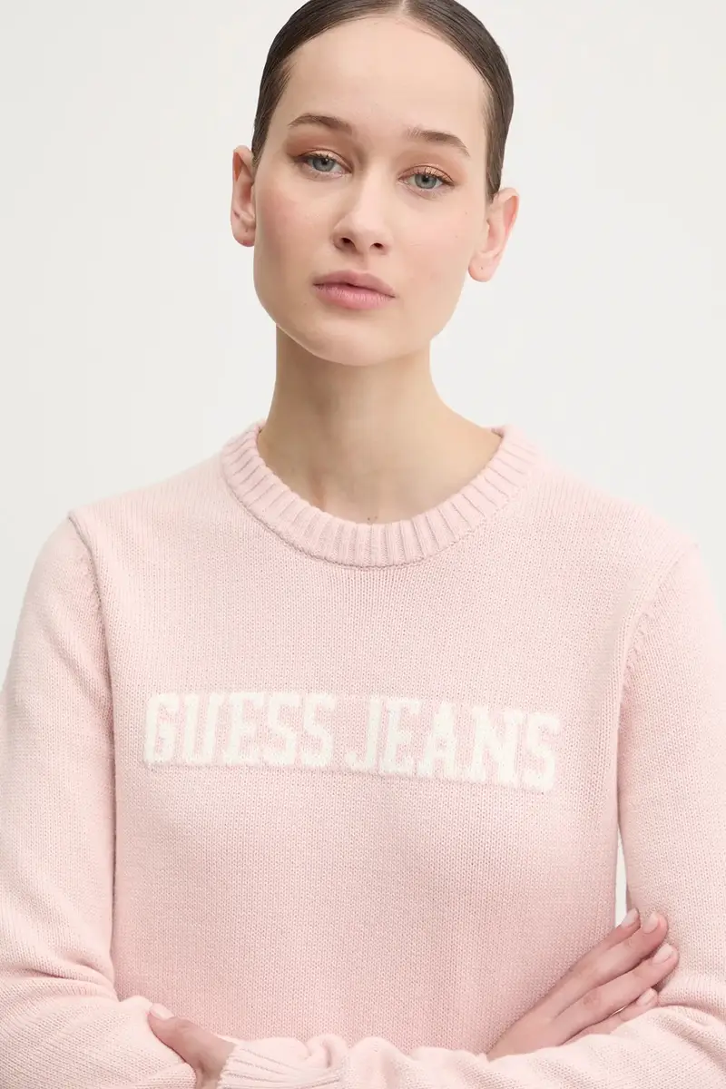 maglione in cotone colore rosa W4BR10 Z3HM1 miniatura 4