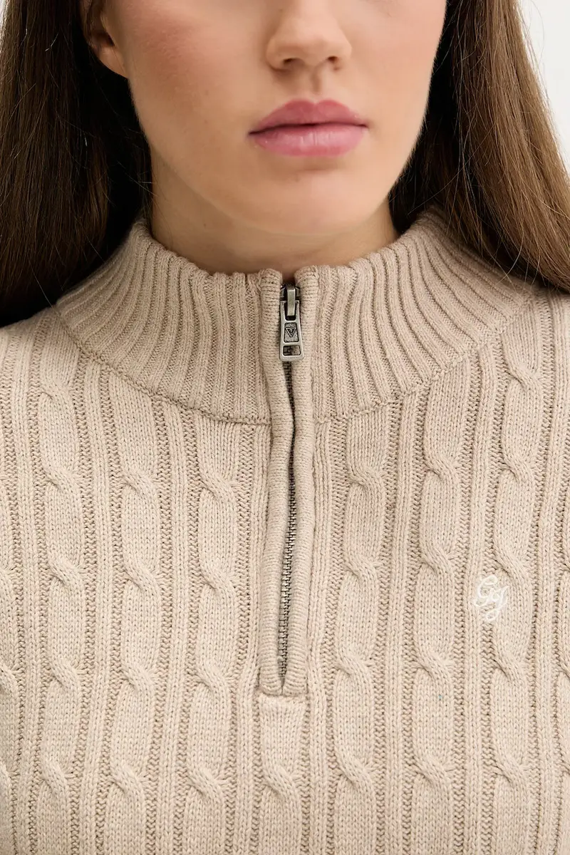 maglione in cotone donna colore beige W5BR13 Z3HM1 miniatura 5