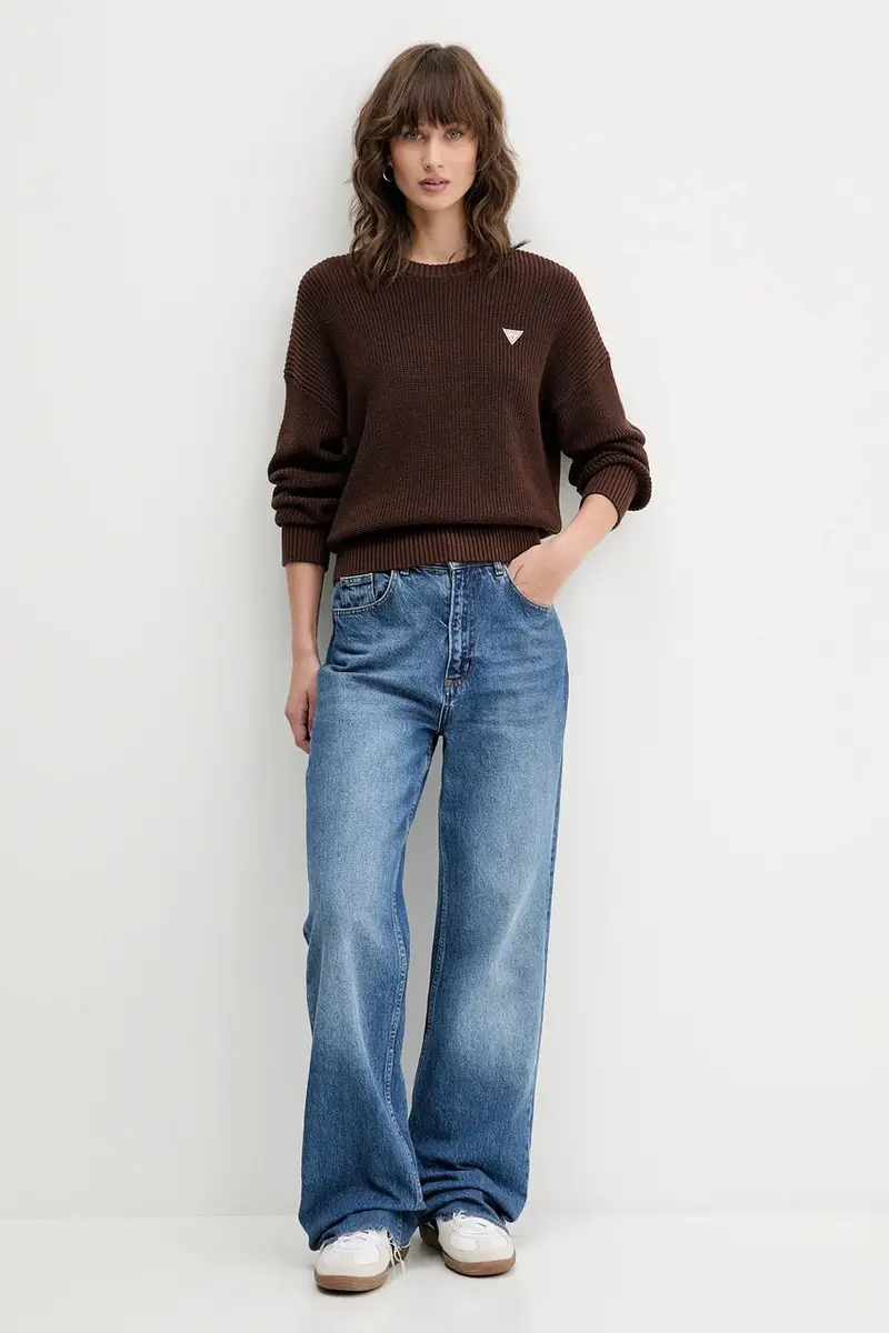 maglione in cotone Marrone miniatura 2