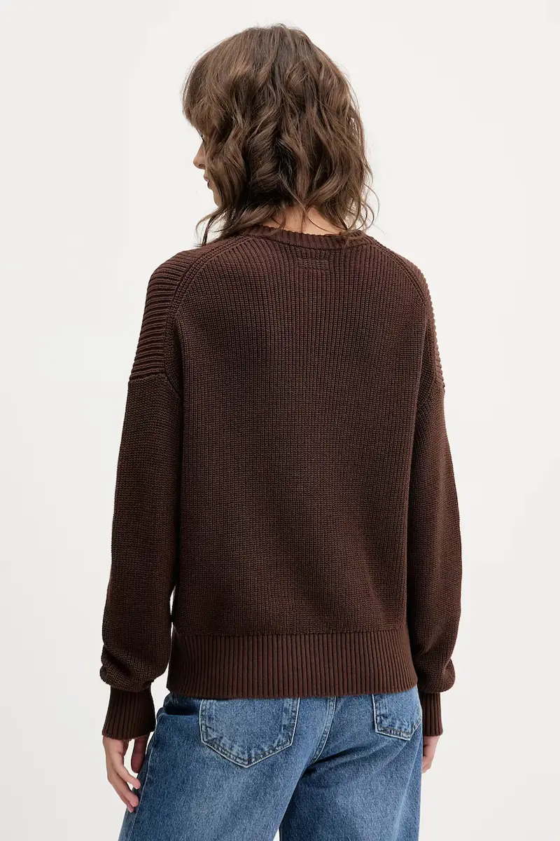 maglione in cotone Marrone miniatura 3