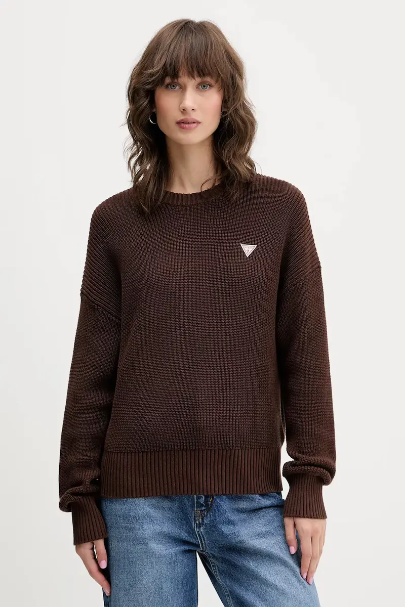 maglione in cotone Marrone