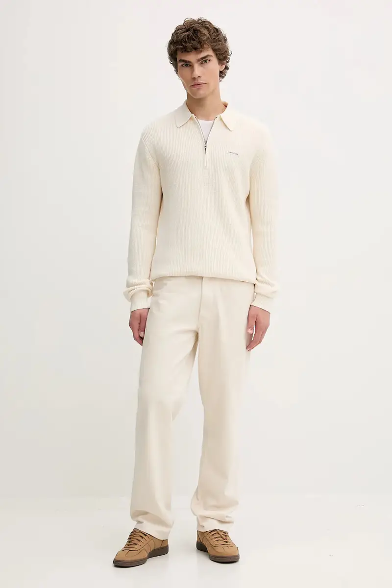 maglione in cotone uomo colore beige M5BR05 Z3HM1 miniatura 2