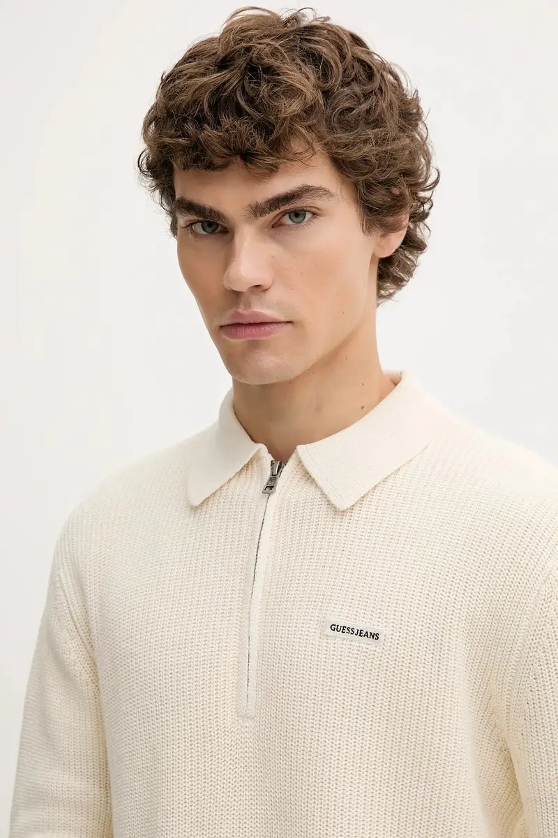 maglione in cotone uomo colore beige M5BR05 Z3HM1 miniatura 4