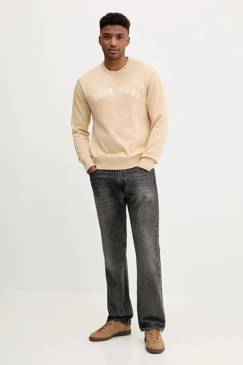 maglione in cotone uomo colore beige M5YR18 Z3HM1 miniatura 2