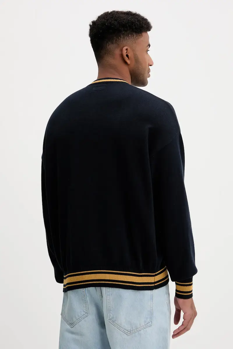 maglione in cotone uomo colore blu navy M5YR21 Z3HM1 miniatura 3