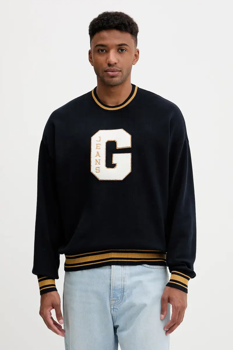 maglione in cotone uomo colore blu navy M5YR21 Z3HM1