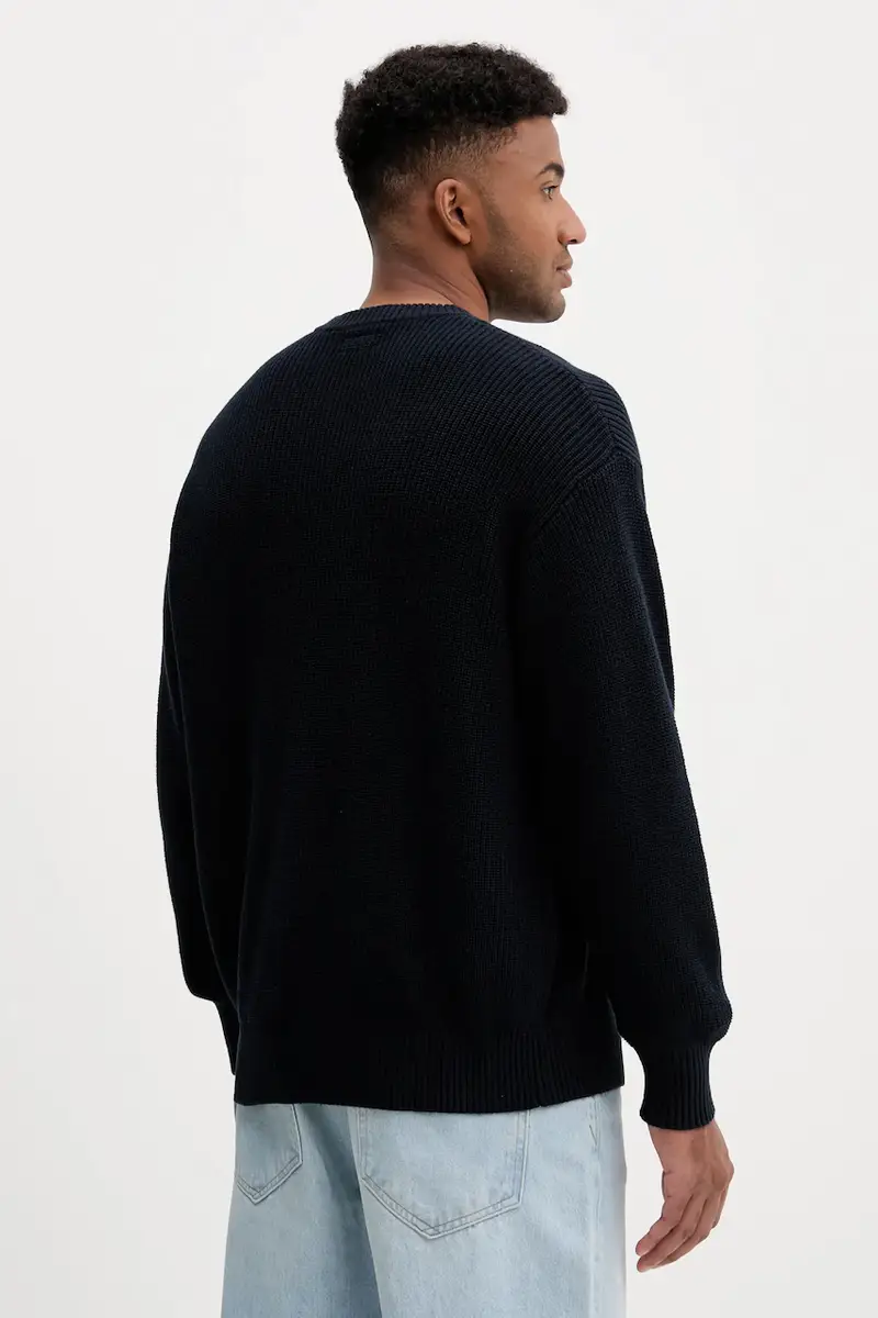 maglione in cotone uomo colore blu navy M5YR25 Z3HM1 miniatura 3