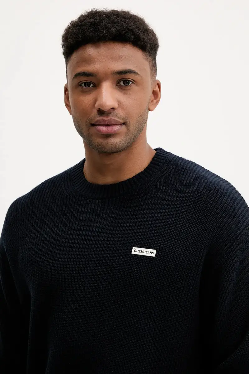 maglione in cotone uomo colore blu navy M5YR25 Z3HM1 miniatura 4