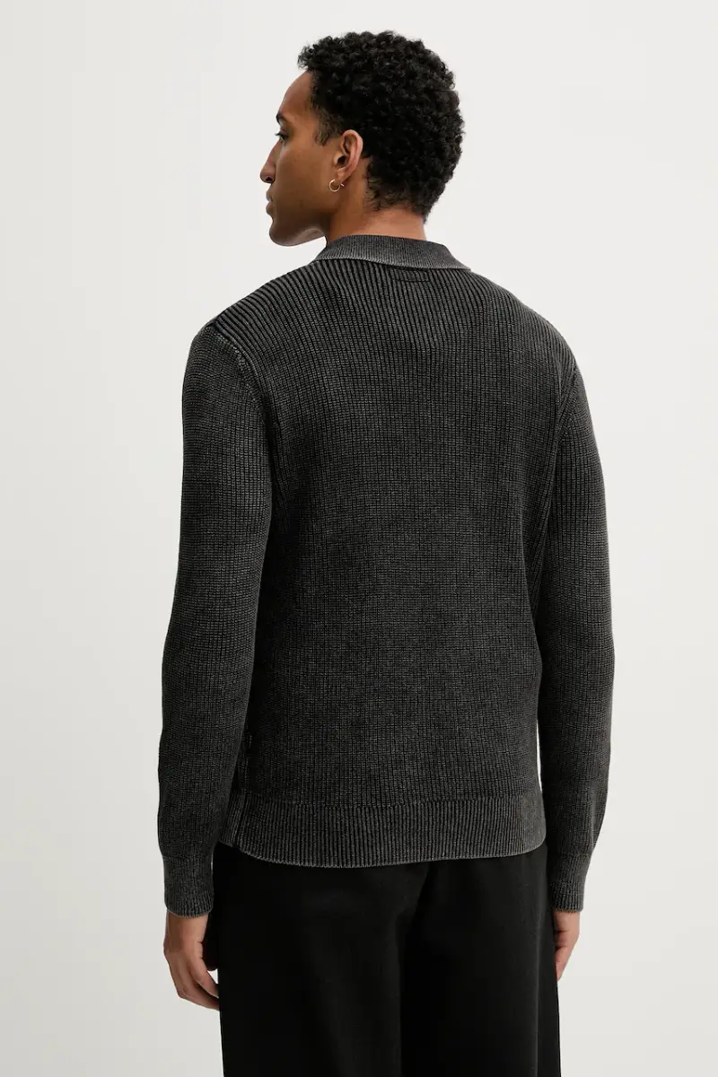 maglione in cotone uomo colore grigio M5BR05 Z3HM1 miniatura 3