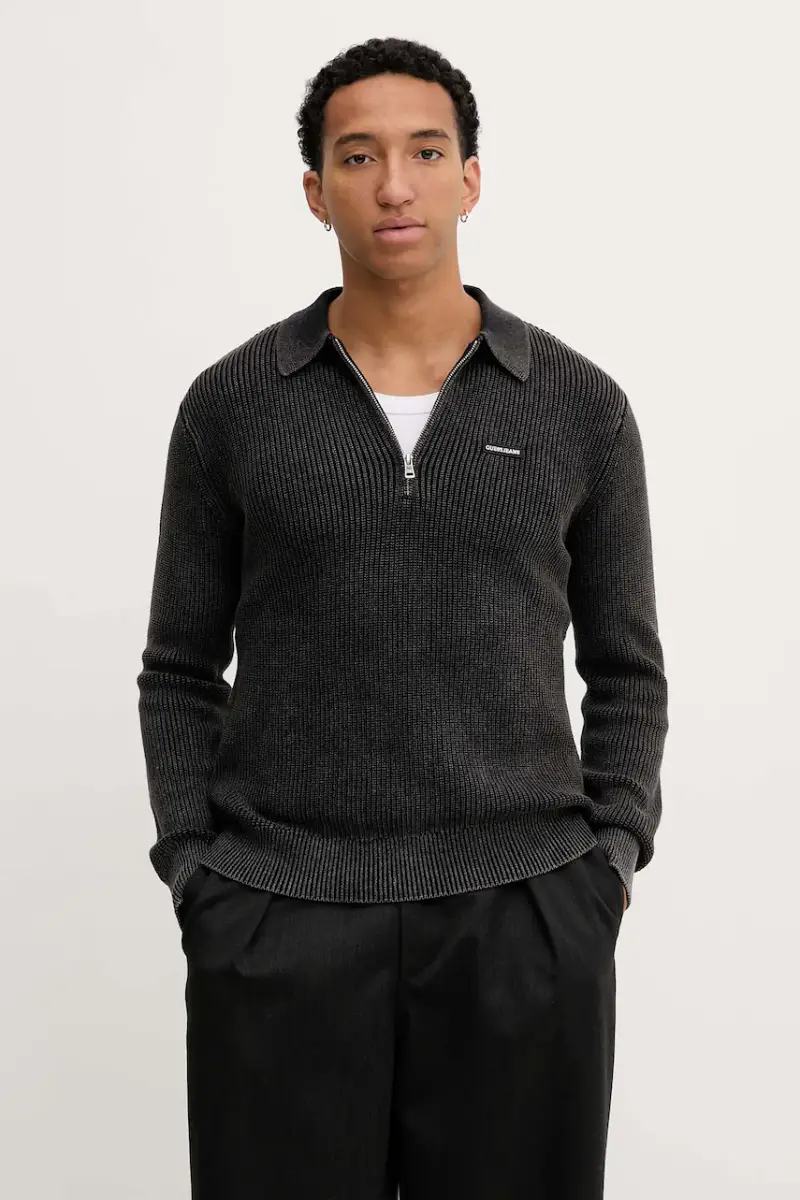 maglione in cotone uomo colore grigio M5BR05 Z3HM1