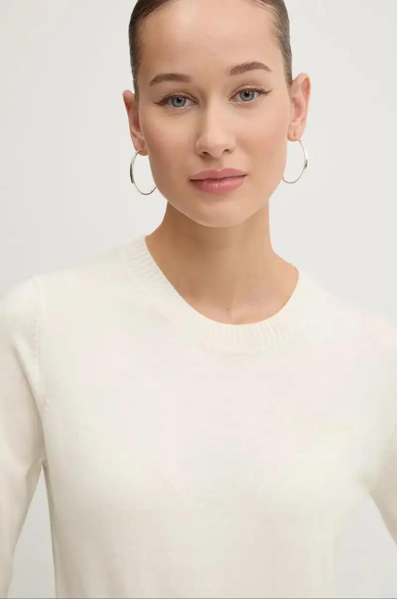 maglione in misto lana donna colore beige W4BR83 Z3HO2 miniatura 4