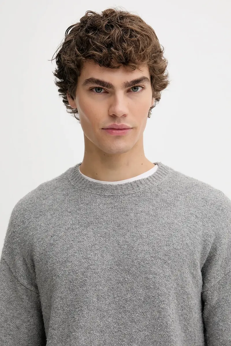 maglione uomo colore grigio M5BR03 Z0292 miniatura 4