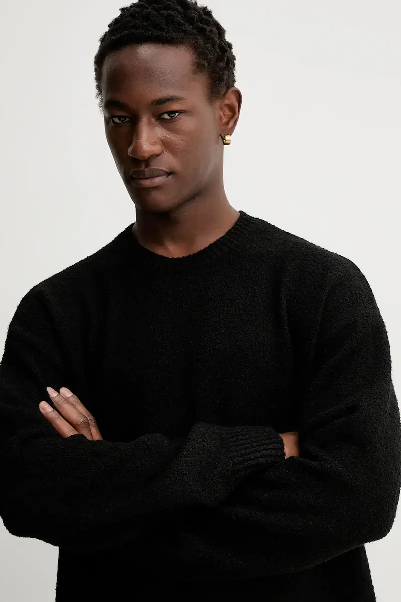 maglione uomo colore nero M5BR03 Z0292 miniatura 4