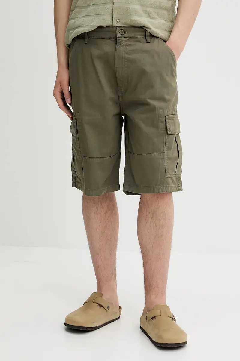 pantaloncini in cotone colore verde M5GD45 WGCV1