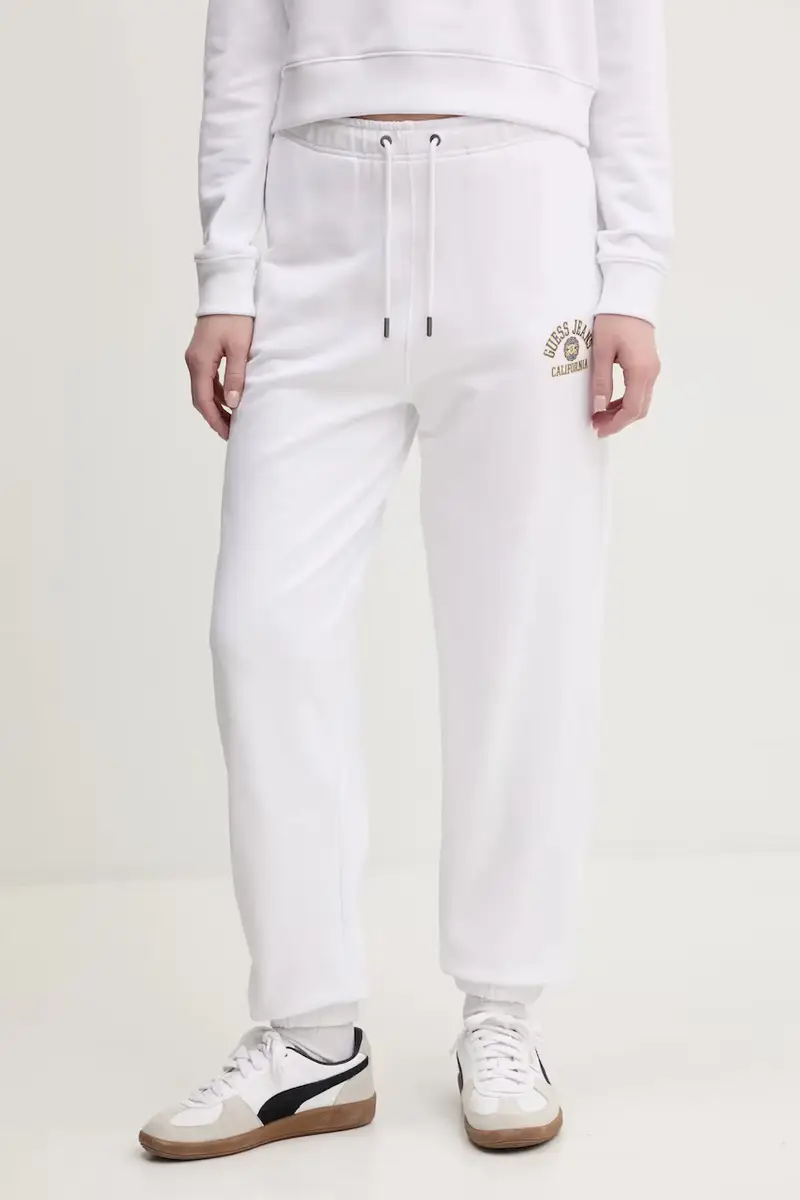 pantaloni della tuta di cotone donna colore bianco W5RB63 K68I4