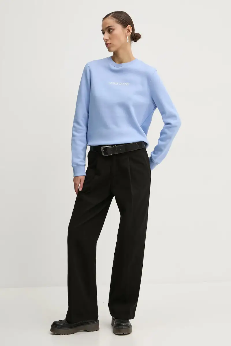 pantaloni in cotone colore nero W4BB44 WGCV2 miniatura 2