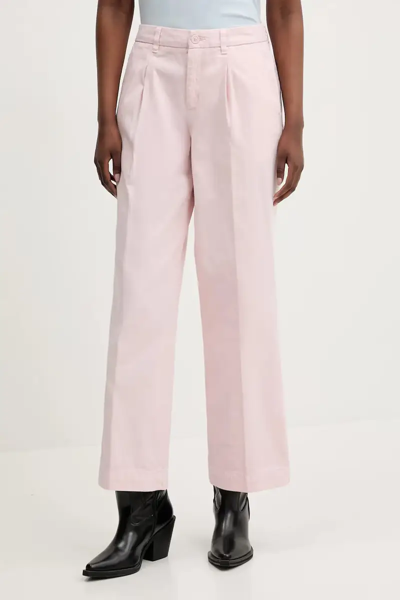 pantaloni in cotone colore rosa W4BB44 WGCV2