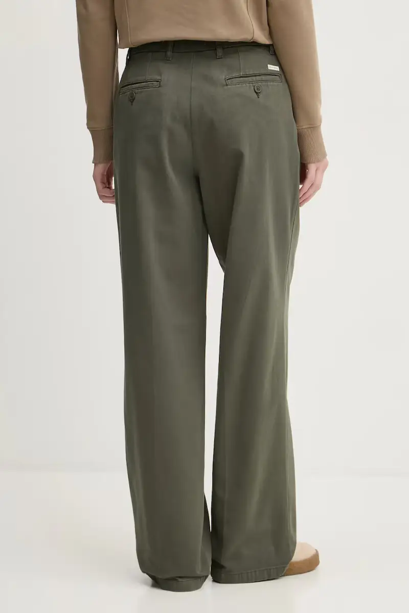 pantaloni in cotone colore verde W4BB44 WGCV2 miniatura 3